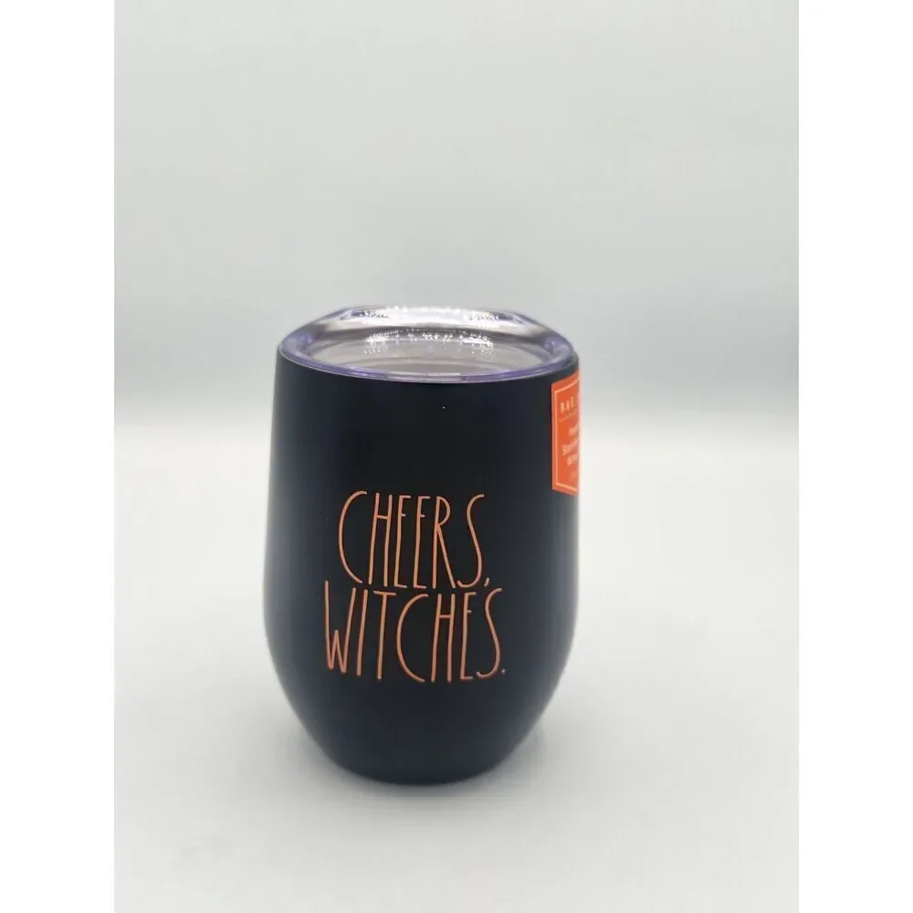 Rae Dunn Halloween CHEERS WITCHES 12oz. Insulated Stainless Steel Tumbler W/ Lid
